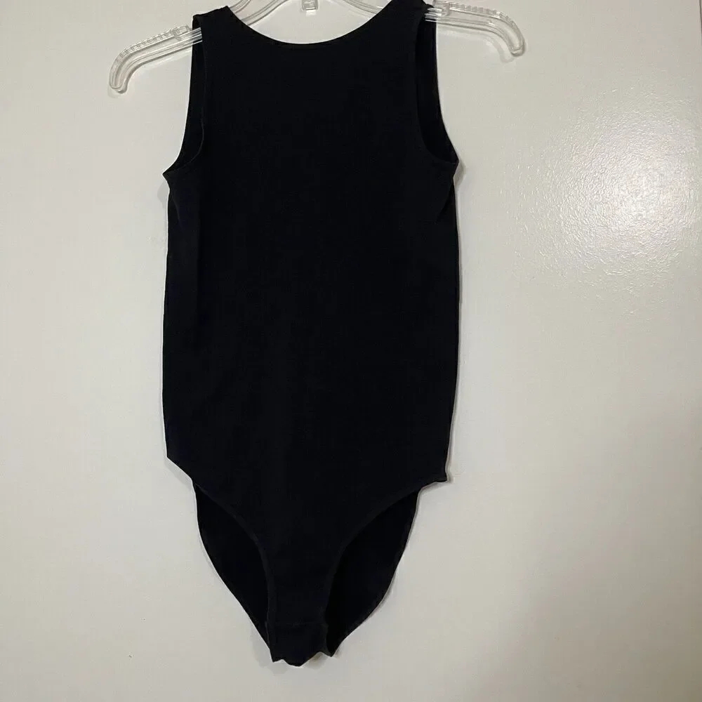 Free People Intimate Seamless scoop back black sleeveless bodysuit size xs/s